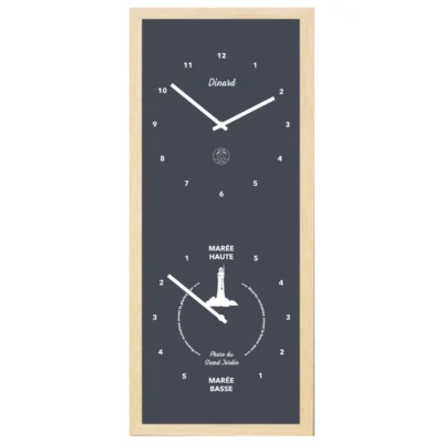 Horloge heures marées Dinard phare bretagne gris marée haute basse les pieds dans l'eau souvenirs bord de mer 100% souvenirs france souvenir fabrication française