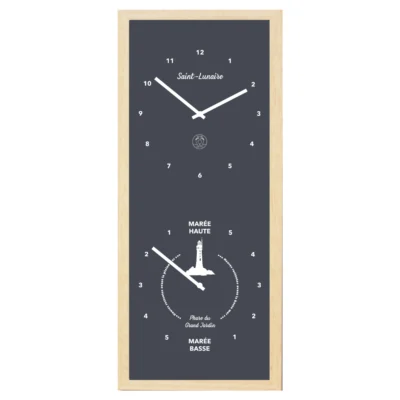 Horloge heures marées Saint Lunaire phare bretagne gris marée haute basse les pieds dans l'eau souvenirs bord de mer 100% souvenirs france souvenir fabrication française