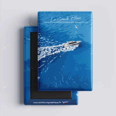 Magnet La grande Bleue Côte d'azur Evidence Graphique Provence Alpes Côte d'azur Alpes Maritimes SOUVENIRS 100% Made in France Idée cadeau