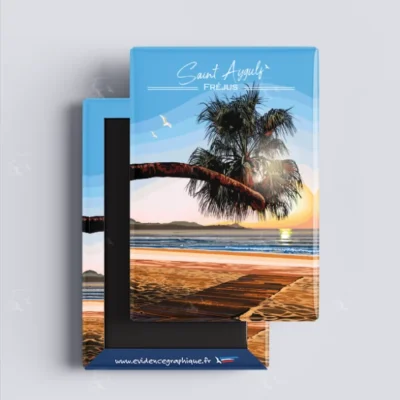 Magnet plage Saint Aygulf Fréjus Côte d'azur Evidence Graphique Provence Alpes Côte d'azur Alpes Maritimes SOUVENIRS 100% Made in France Idée cadeau