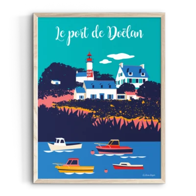 Affiche Port Doëlan Bretagne déco souvenir souvenirs made in France fabrication française Le Beau Bazar