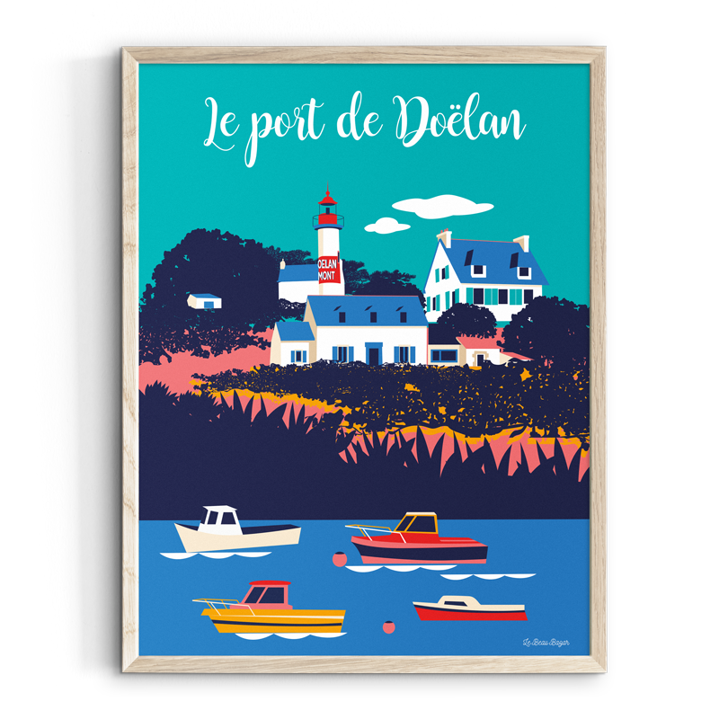 Affiche Port Doëlan Bretagne déco souvenir souvenirs made in France fabrication française Le Beau Bazar