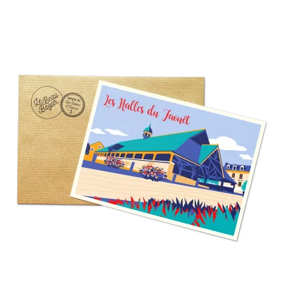 Carte postale Halles du Fouet Finistère Bretagne Le Beau Bazar SOUVENIRS 100% Made in France