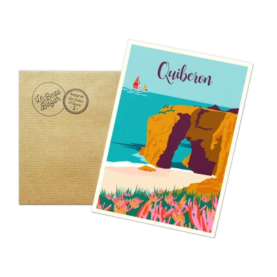 Carte postale Quiberon Morbihan Bretagne Le Beau Bazar SOUVENIRS 100% Made in France