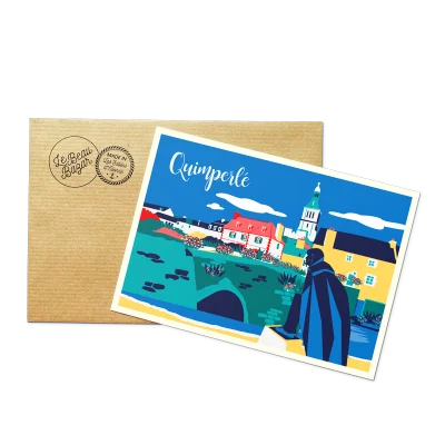 Carte postale Quimperlé Finistère Bretagne Le Beau Bazar SOUVENIRS 100% Made in France