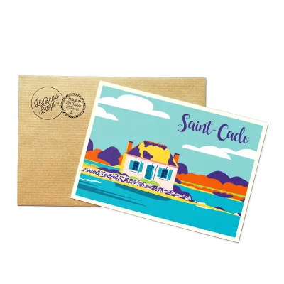 Carte postale Saint Cado Finistère Bretagne Le Beau Bazar SOUVENIRS 100% Made in France