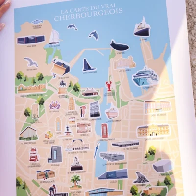 Affiche Cherbourg Crate vrai cherbourgeois souvenir souvenirs 100% made in France idée cadeau déco Minute Papillon
