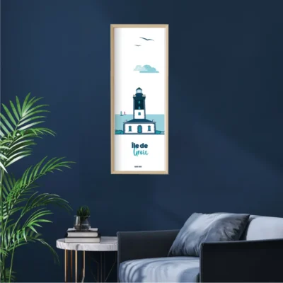 Affiche Île de Groix illustration bretagne bretonne idée cadeau déco souvenir souvenirs france Soos Bzh