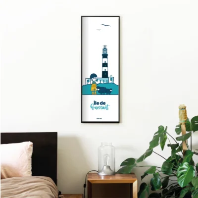 Affiche Île de Ouessant illustration bretagne bretonne idée cadeau déco souvenir souvenirs france Soos Bzh