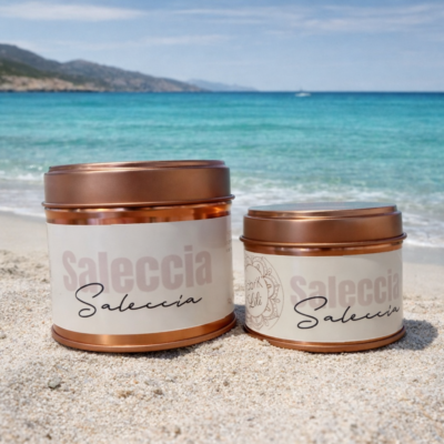 Bougie Corse Saleccia Plage La fabrik de lili idée déco souvenir made in france farbciation française parfum Grasse SOUVENIRS
