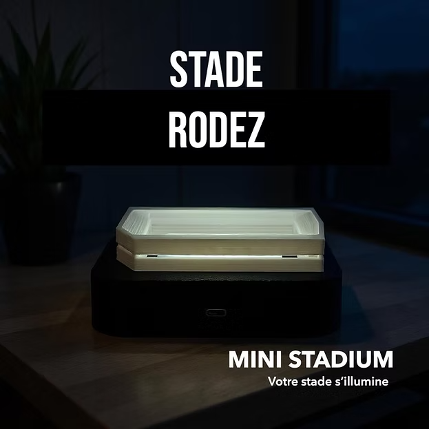 maquette de stade rodez paul lignon miniature football supporter sportif objet déco cadeau lumineuse 3d souvenirs Wall Cities