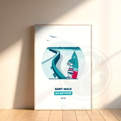 Affiche Saint malo illustration bretagne bretonne idée cadeau déco souvenir souvenirs france Soos Bzh