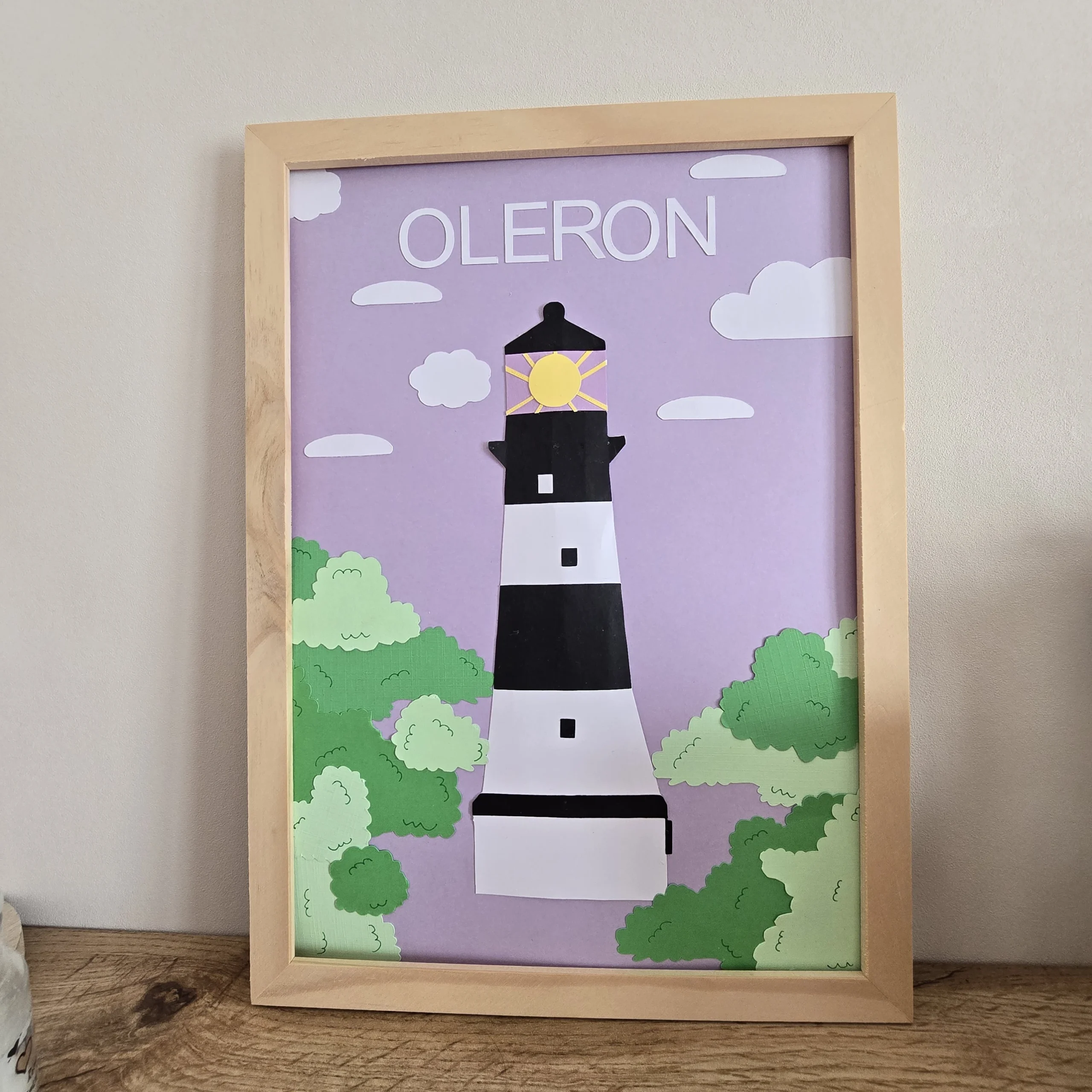 Affiche phare de Chassiron île d'oléron nouvelle aquitaine papier artisanat fabrication française made in France la fabrique à maquettes souvenir souvenirs