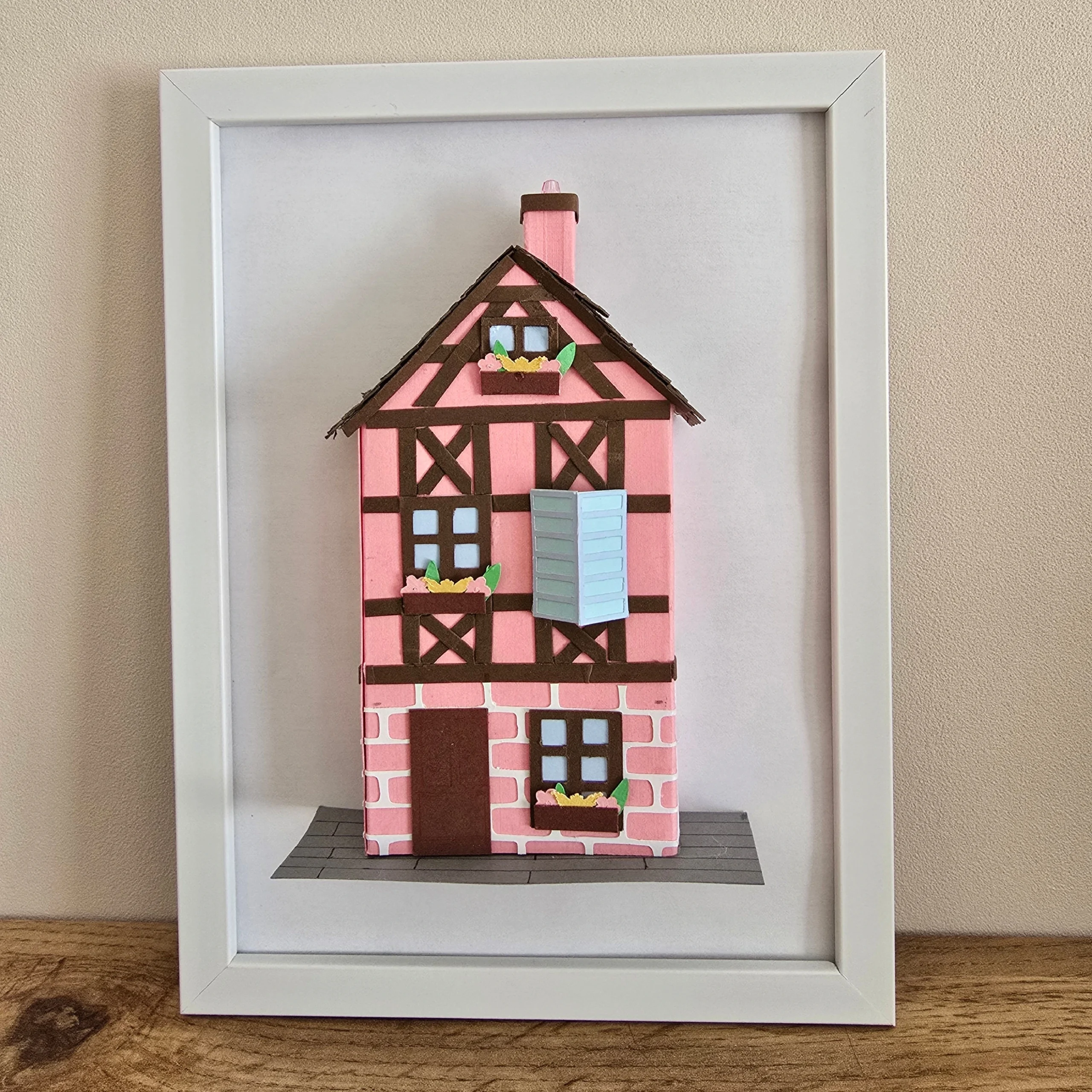 Affiche Façade maison alsacienne alsace grand est papier artisanat fabrication française made in France la fabrique à maquettes souvenir souvenirs