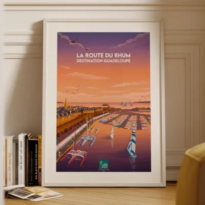 affiche saint malo, route du rhum, bateau