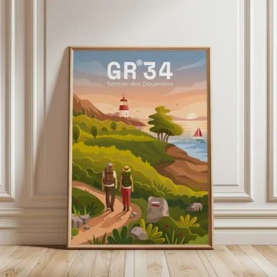affiche rando GR34 bretagne randonnée